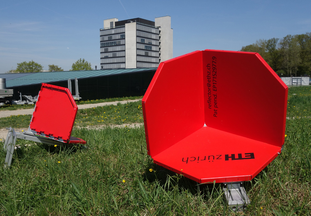 Enlarged view: Portable radar reflectors at ETH Campus